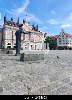 Historischer Marktplatz in Rostock, Deutschland Stockfoto