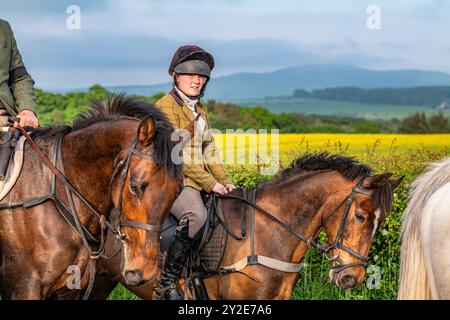 Hawick, Scottish Borders, Schottland, Vereinigtes Königreich. Mai 2024. Hawick Common Riding, das erste, größte und längste der Border Festivals, Rückkehr von P. Stockfoto