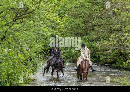 Hawick, Scottish Borders, Schottland, Vereinigtes Königreich. Mai 2024. Hawick Common Riding, das erste, größte und längste der Border Festivals, Rückkehr von P. Stockfoto