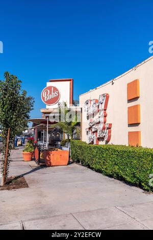 Burbank, CA, USA – 3. September 2024: Außenansicht des Hamburger Restaurants Bob’s Big Boy in Burbank, CA. Stockfoto