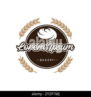 Vintage Retro Bake Bakery Abzeichen Label Seal Stempel Logo Design Stock Vektor