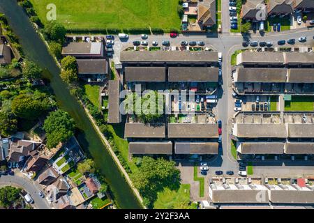 Luftaufnahme des Havelock-Anwesens. Havelock, Southall, Großbritannien. Architekt: Alison Crawshaw, 2023. Stockfoto