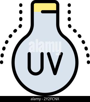 UV-Licht für Desinfektionsfarbsymbol. Symbol für ultraviolettes Licht, UV-Strahlung. Illustration Der Elektromagnetischen Strahlung Vektor-Kunst Stock Vektor