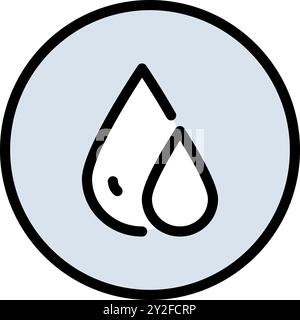 Symbol für Flüssigkeitstropfen. Logo in Wassertropfen. Einfaches Stilschild für mobiles Konzept und Webdesign. Tropfen des Wassers Vektorsymbol. Symbol, Logo-Abbildung. Stock Vektor
