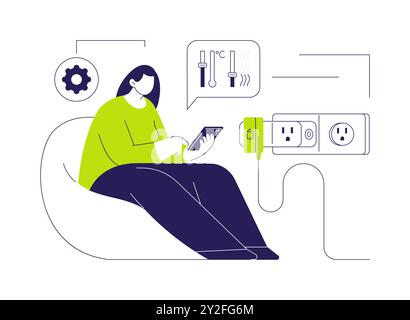 Smart plugs abstract concept vector illustration. Stock Vector