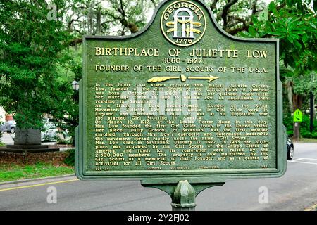 Geburtsort von Juliette Lowe im historischen Savannah, Georgia. Erstellt Am 28. August 2024 Stockfoto