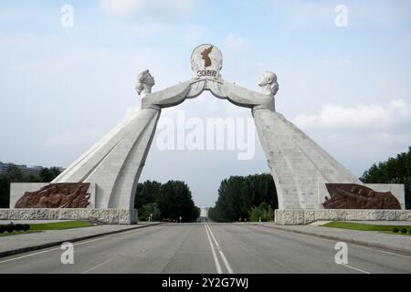 Denkmal der Wiedervereinigung. Pjöngjang. Nordkorea Stockfoto