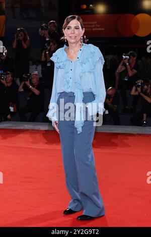 VENEDIG, ITALIEN – 06. SEPTEMBER: Francesca Comencini besucht den roten Teppich „Il Tempo Che CI vuole“ während des 81. Internationalen Filmfestivals von Venedig im Palazzo del Cinema am 06. September 2024 in Venedig. (Foto: Mark Cape/Insidefoto) Stockfoto