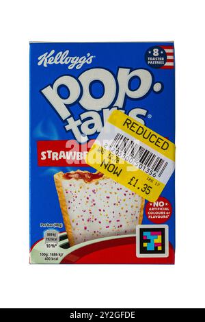 Kelloggs Pop Tarts Frosted Strawberry Sensation isoliert auf weißem Hintergrund Stockfoto