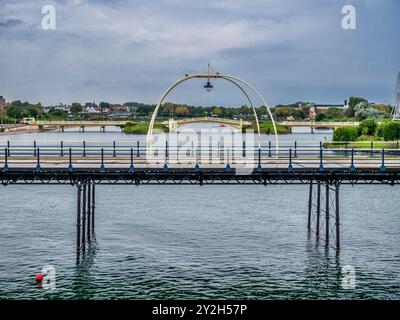 Das Bild zeigt die Southport Marina und Lido im Nordwesten von Lancashire Küstenort Southport Stockfoto