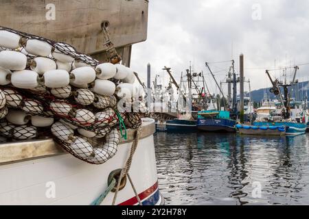 Blick vom Fischerort Petersburg auf Mitkof Island, Südost-Alaska, USA, Pazifik. Stockfoto