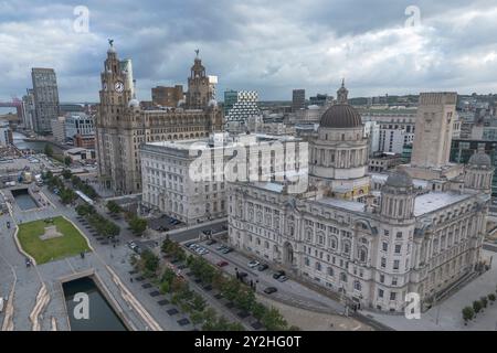 Das Cunard Building, eines der drei Graces am Pier Head, Liverpool, England. Stockfoto