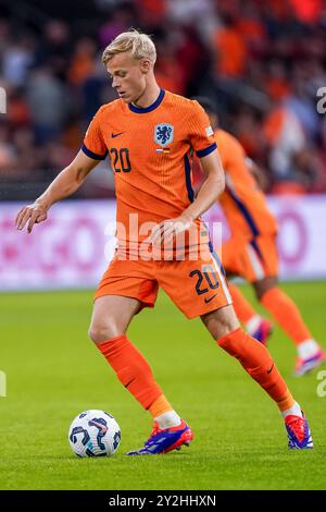 Amsterdam, Niederlande. September 2024. AMSTERDAM, NIEDERLANDE - 10. SEPTEMBER: Jan-Paul van Hecke aus den Niederlanden läuft mit dem Ball während der UEFA Nations League 2024/2025 League, Einem Gruppenspiel zwischen den Niederlanden und Deutschland in der Johan Cruijff Arena am 10. September 2024 in Amsterdam, Niederlande. (Foto von Andre Weening/Orange Pictures) Credit: Orange Pics BV/Alamy Live News Stockfoto