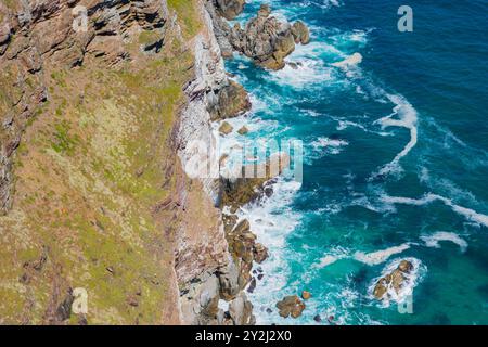 Blick auf die Küste des Kap der Guten Hoffnung aus der Luft, Südafrika Stockfoto