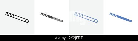 Zigarrensymbol lineare, dünne Symbolgrafiken Schwarzweiß Stock Vektor