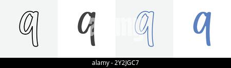 Symbol Nr. 9 lineare dünne Symbolgrafiken in Schwarz-weiß Stock Vektor