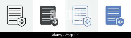 Symbol für sicheres Blatt lineare, dünne Symbolgrafiken Schwarzweiß Stock Vektor
