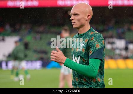 Dublin, Republik Irland. September 2024. William Smallbone von Irland während des Spiels der UEFA Nations League, Liga B, Gruppe B2 zwischen der Republik Irland und Griechenland im Aviva Stadium in Dublin, Republik Irland am 10. September 2024 (Foto: Andrew Surma/ Credit: SIPA USA/Alamy Live News Stockfoto