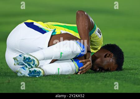 Asuncion, Paraguay. September 2024. Rodrygo aus Brasilien, während des Spiels zwischen Paraguay und Brasilien für die 8. Runde der Qualifikation zur FIFA 2026, am 10. September 2024 im Defensores del Chaco Stadium in Asuncion, Paraguay Foto: Diana Carrillo/DiaEsportivo/Alamy Live News Credit: DiaEsportivo/Alamy Live News Stockfoto