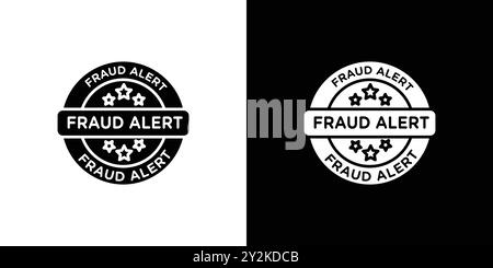 Betrugswarnsymbol – lineare Logomarkensammlung in Schwarz-weiß für das Web Stock Vektor