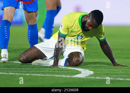 Asuncion, Paraguay. September 2024. Gerson aus Brasilien reagiert während des Spiels zwischen Paraguay und Brasilien für die 8. Runde der Qualifikation zur FIFA 2026 im Defensores del Chaco Stadium in Asuncion, Paraguay am 10. September 2024 Foto: Diana Carrillo/DiaEsportivo/Alamy Live News Credit: DiaEsportivo/Alamy Live News Stockfoto