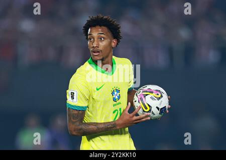 Asuncion, Paraguay. September 2024. Joao Pedro aus Brasilien, während des Spiels zwischen Paraguay und Brasilien für die 8. Runde der FIFA 2026-Qualifikation, am 10. September 2024 im Defensores del Chaco Stadium in Asuncion, Paraguay Foto: Diana Carrillo/DiaEsportivo/Alamy Live News Credit: DiaEsportivo/Alamy Live News Stockfoto