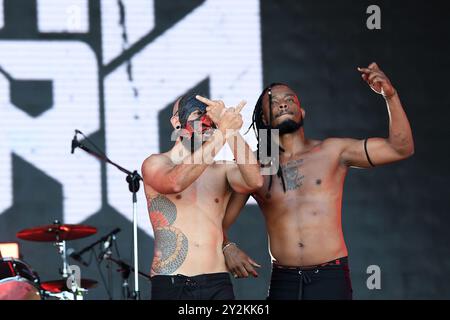 Rio de Janeiro, Brasilien, 2. September 2022. Black Pantera Konzert im Rock in Rio. Stockfoto