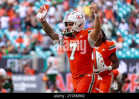 WR Xavier Restrepo #7 - Miami Hurricanes V Florida A&M 9-7-2024, Hard Rock Stadium, Miami Gardens, Florida, Foto: Chris Arjoon/American Presswire Stockfoto