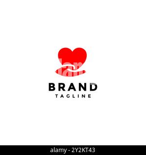 Einfaches Design Mit Logo-Symbol Für „Giving Heart“. Hand Geste Symbol mit perfektem Herz Symbol Design in Übereinstimmung mit Gesundheit, Soziales oder Familie Welt. Stock Vektor
