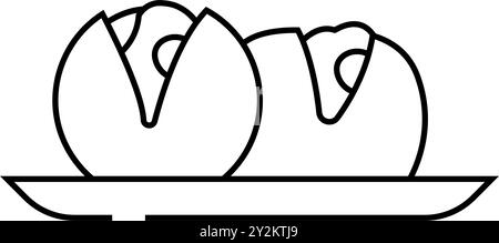 Vektordarstellung des Symbols der japanischen Lebensmittellinie Takoyaki Stock Vektor