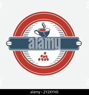 Coffee Lover Logo Design für Coffee Shop Restaurant Stock Vektor