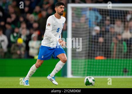 Dublin, Republik Irland. September 2024. Andreas Bouchalakis aus Griechenland während des Spiels der UEFA Nations League, Liga B, Gruppe B2 zwischen der Republik Irland und Griechenland im Aviva Stadium in Dublin, Republik Irland am 10. September 2024 (Foto: Andrew Surma/ Credit: SIPA USA/Alamy Live News Stockfoto