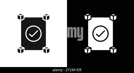 Blockchain-Technologie-Ikone Black Line Art Vektor in schwarz-weiß Umrandung Set Collection Sign Stock Vektor