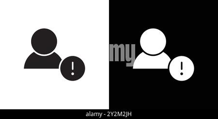 Falsches Konto Symbol Schwarzer Linie Art Vektor in schwarz-weiß Umriss Set Sammlung Zeichen Stock Vektor