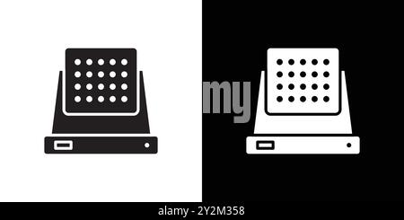 Laserlampe Symbol Schwarzer Linie Art Vektor in schwarz-weiß Umrisse Set Sammlung Zeichen Stock Vektor