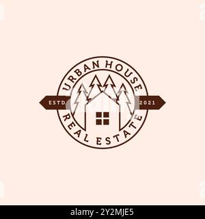 Immobilien Moderne Linie Art Logo Vektor Illustration Design. Schlichtes, Modernes, Minimalistisches Design Mit House-Logo. Kreative Immobilien oder Immobilien krank Stock Vektor