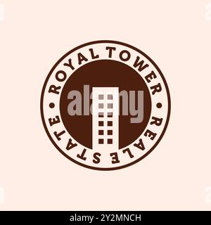 Real Estate Logo Vektor Illustration Design. Schlichtes, modernes, minimalistisches Apartment- oder Wohnzimmerdesign. Kreative Immobilien oder Immobilien Stock Vektor
