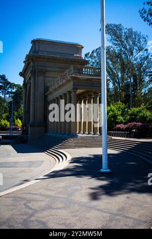 San Francisco, KALIFORNIEN - August 2024: Golden Gate Park in San Francisco, das Bild zeigt den Bandshell aka Spreckles Temple of Music in der Nähe des M. H. de Stockfoto