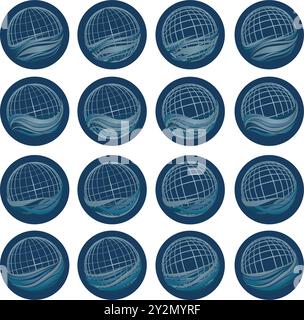 Globe Ball Waves Logo Stock Vektor