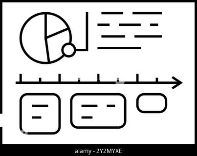Vektorgrafik der Zeile für die Verwaltung der Prüfungszeit Stock Vektor