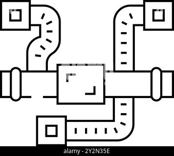 Vektorgrafik für die Lüftungslinie des Kanals Stock Vektor