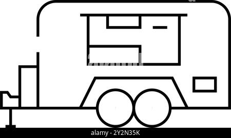 Food Truck Street Cafe Linie Symbol Vektor Illustration Stock Vektor