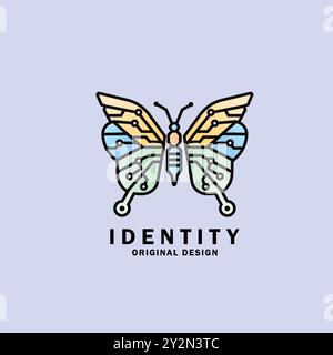 Kreative Schmetterlingstechnologie Logo Symbol Vektor Design Illustration Stock Vektor