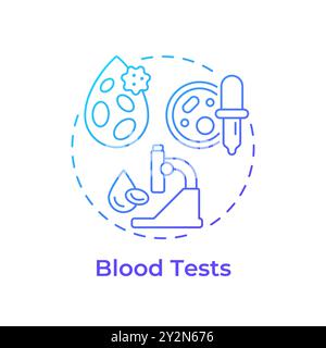 Symbol für blaues Gradientenkonzept des Bluttests Stock Vektor