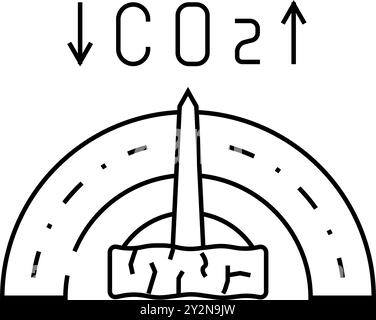 CO2-neutrale Holz Pellets Linie Symbol Vektor Illustration Stock Vektor
