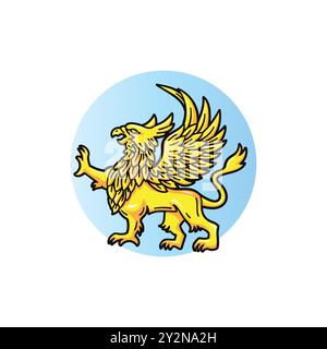 Vektor-Illustration Griffin Mythologie bunter Stil Stock Vektor