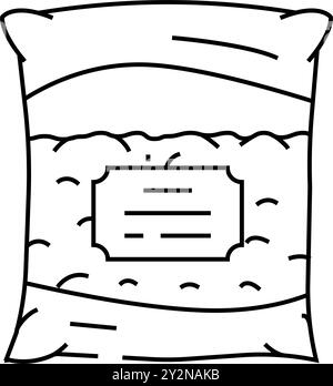 Hamster Bettwäsche Haustier Linie Symbol Vektor Illustration Stock Vektor