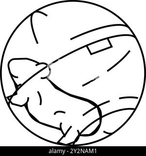 Hamster in Ball Haustier Linie Symbol Vektor Illustration Stock Vektor