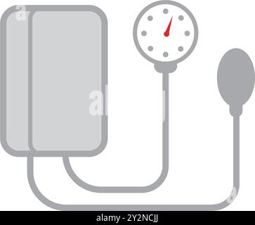 Abbildung eines Tensimeters, eines Messgeräts zur Blutdruckmessung. Stock Vektor