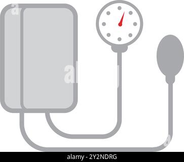 Abbildung eines Tensimeters, eines Messgeräts zur Blutdruckmessung. Stock Vektor